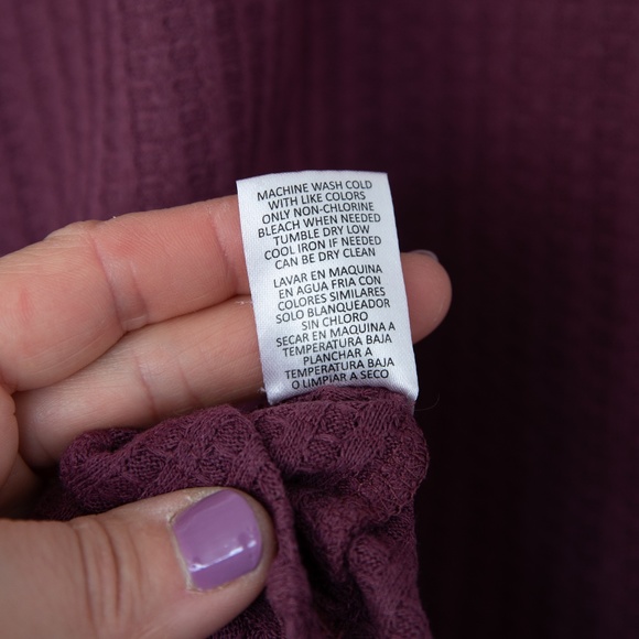 Chaser Thermal Waffle Knit Tunic Purple - Picture 9 of 9